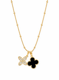 Dual Clover Charm Necklace