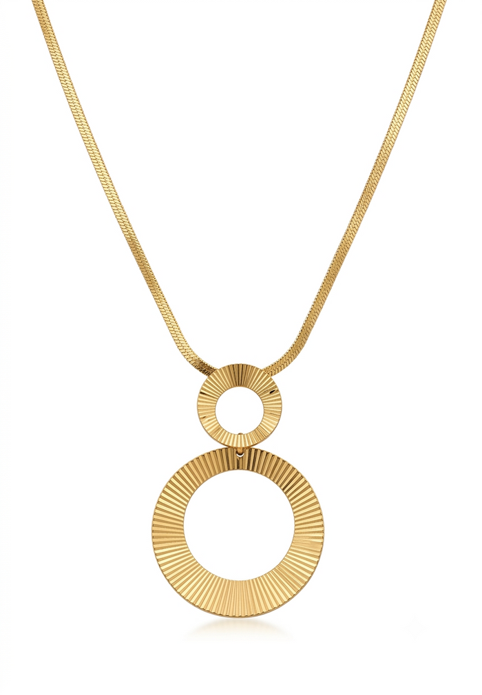 Sculpted Double Circle Necklace