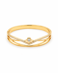 Chevron Crystal Gold Bangle