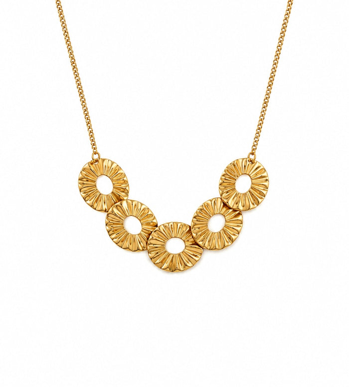 Sunburst Flower Gold Necklace