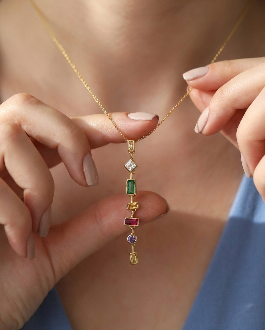Minimal Diamond Drop Gold Plated Necklace