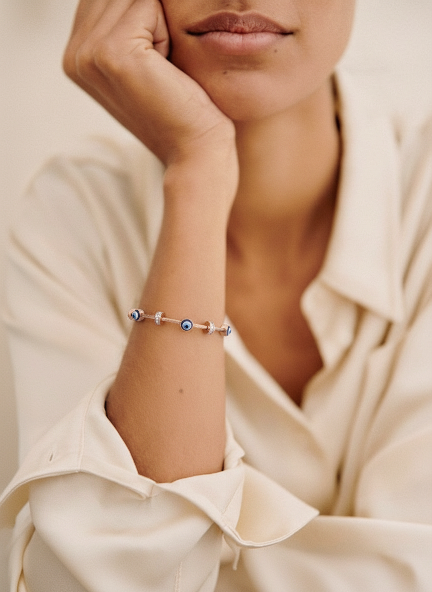 Modern Evil Eye Charm Bracelet