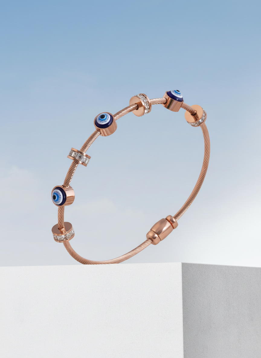 Modern Evil Eye Charm Bracelet