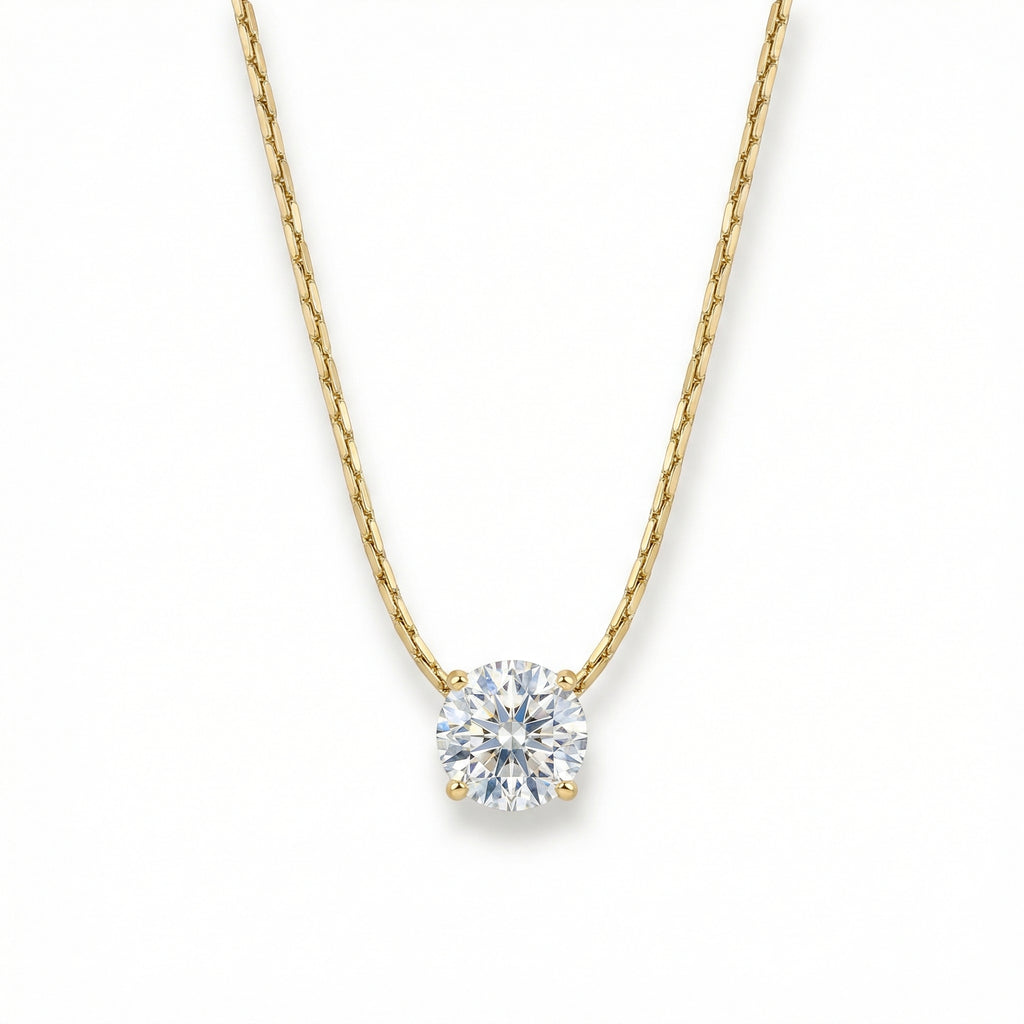 18K Gold Plated Solitaire Pendant