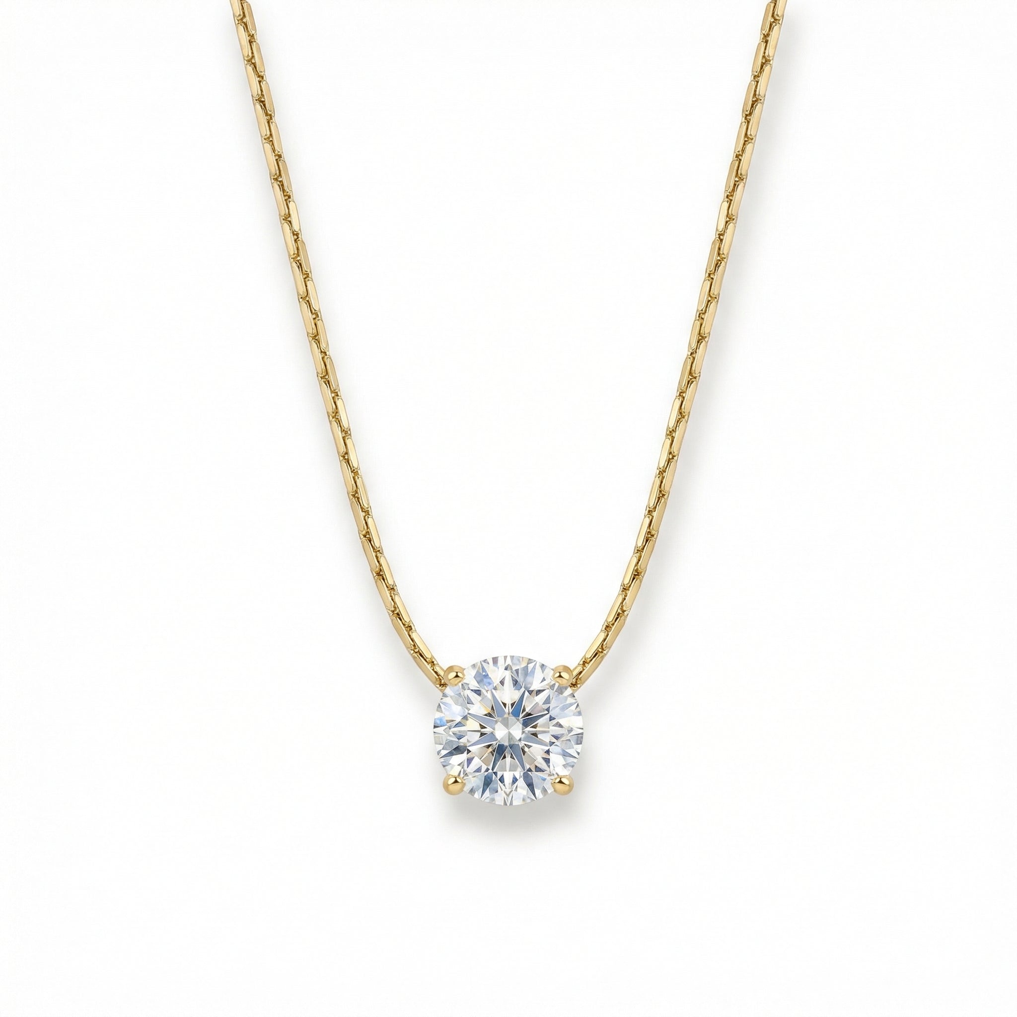 18K Gold Plated Solitaire Pendant