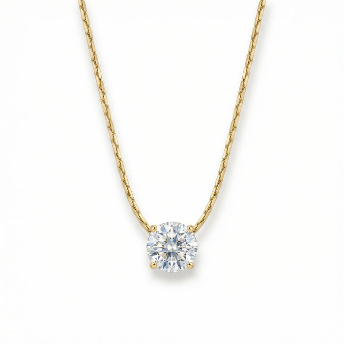 18K Gold Plated Solitaire Pendant