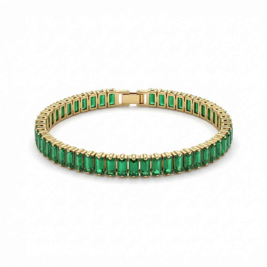 Green Emerald Tennis Bracelet