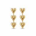 Elegant Three-Heart Dangling Earrings – Chic Party Jewelry