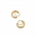 Double Halo Gold Hoop Earrings