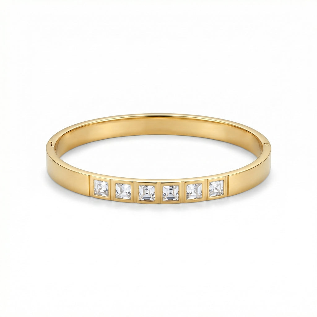 Classic Gold Plated Diamond Statement Bracelet