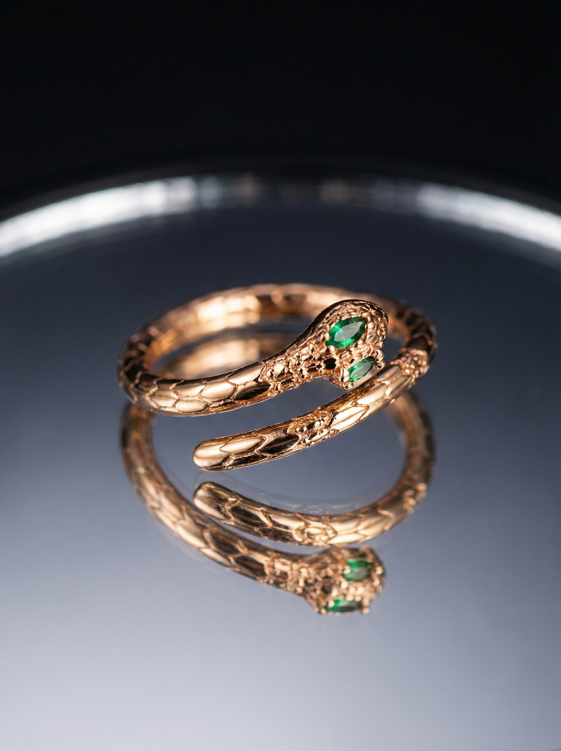 Emerald Serpent Wrap Ring