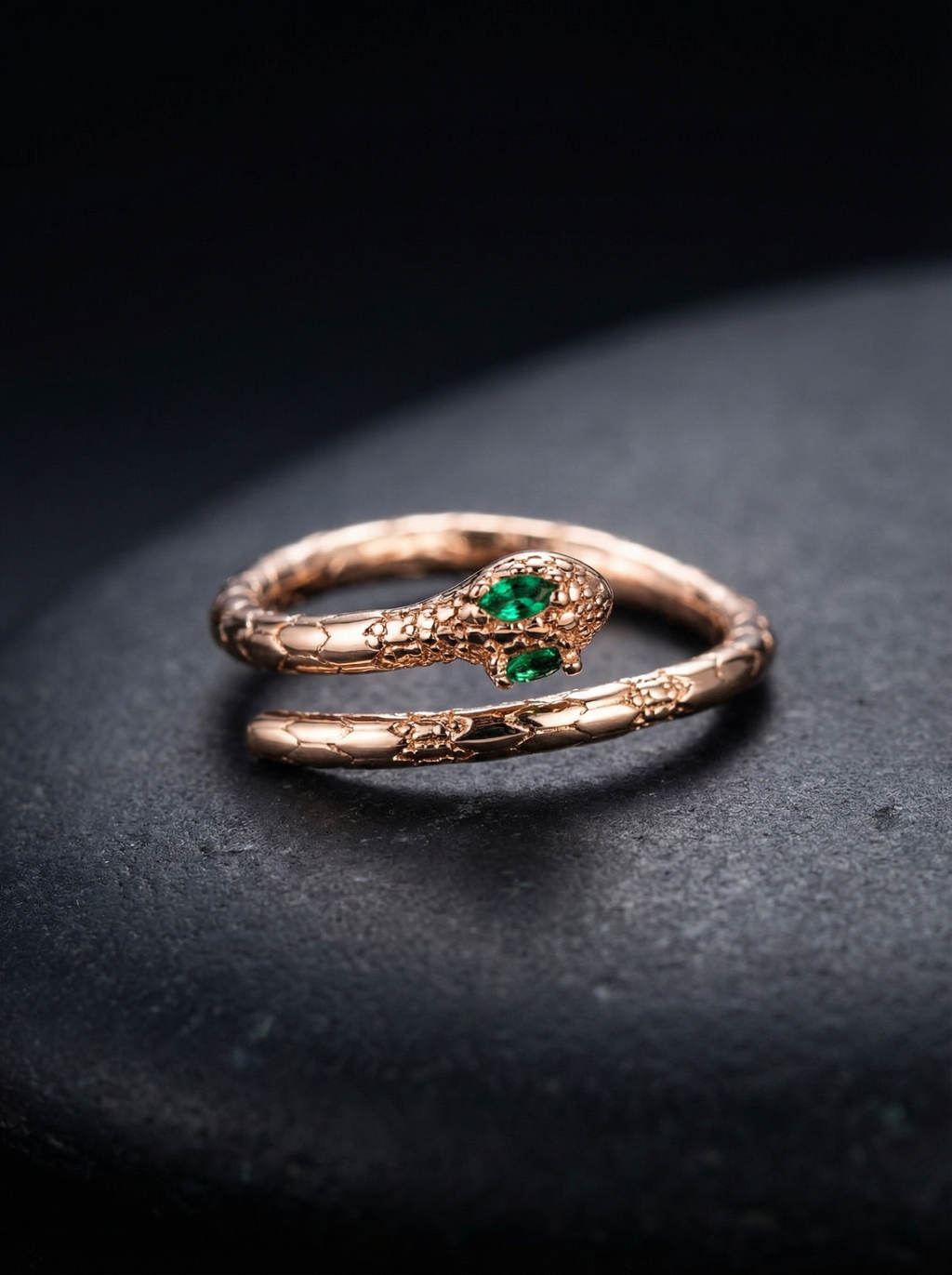 Emerald Serpent Wrap Ring