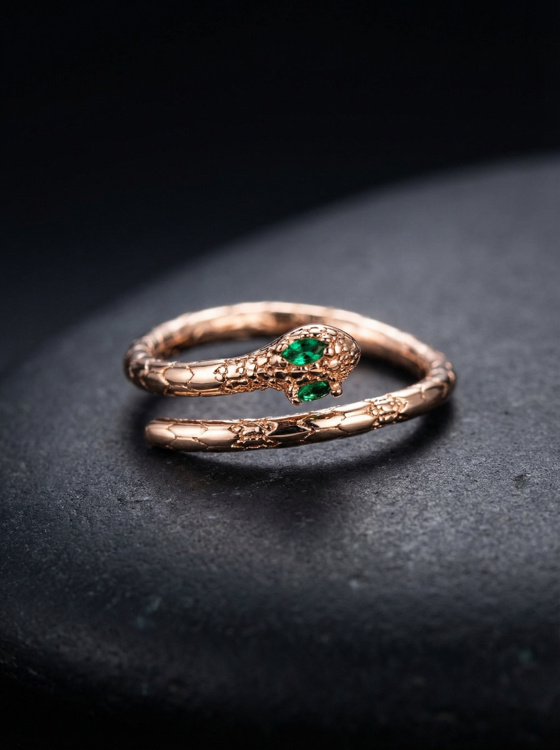Emerald Serpent Wrap Ring