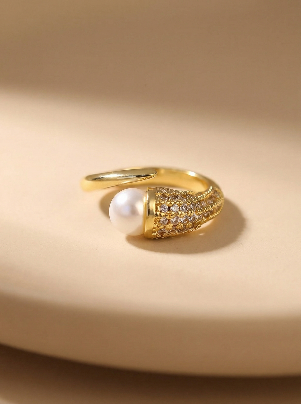 Pearl Pave Open Ring