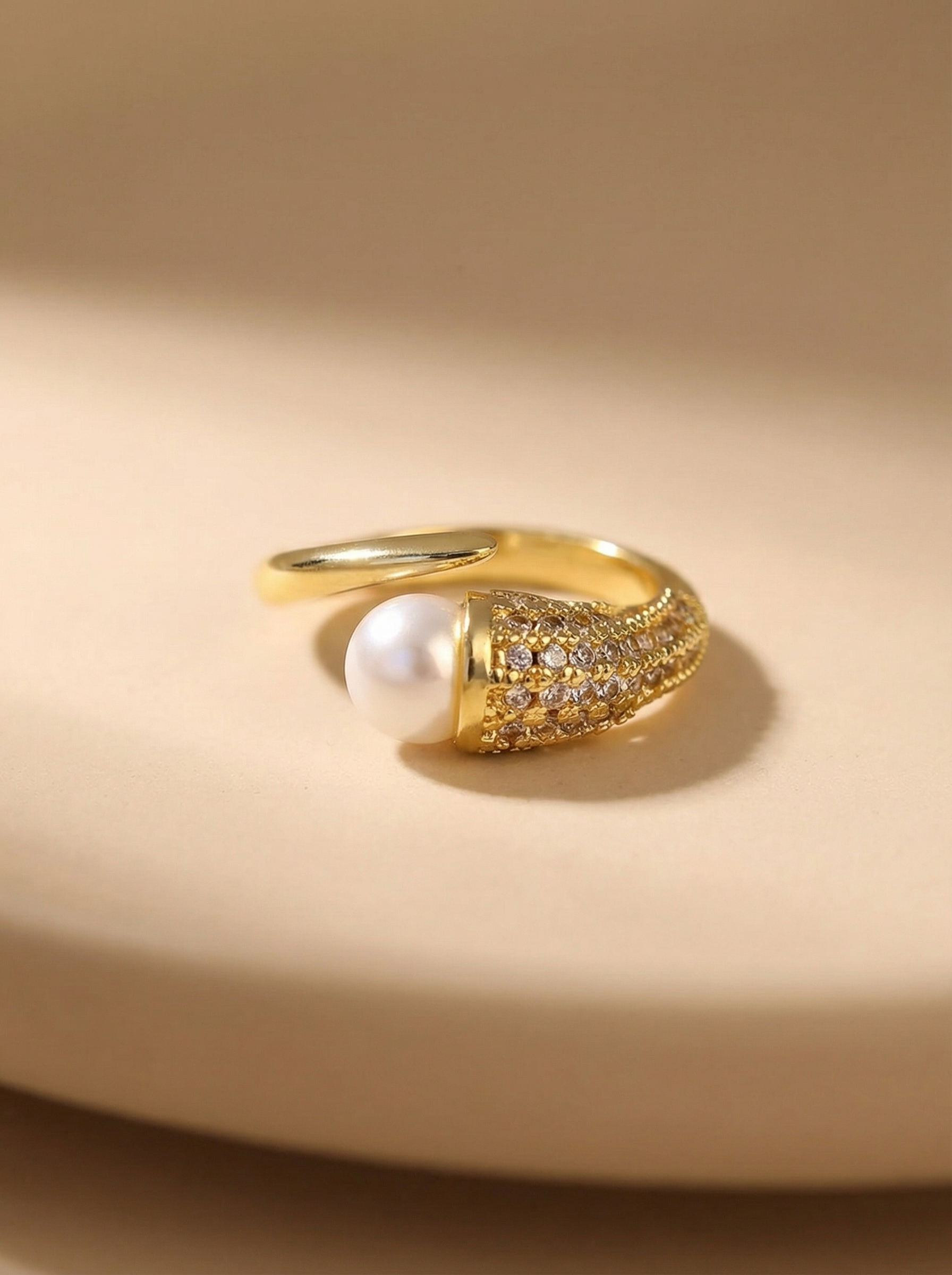 Pearl Pave Open Ring