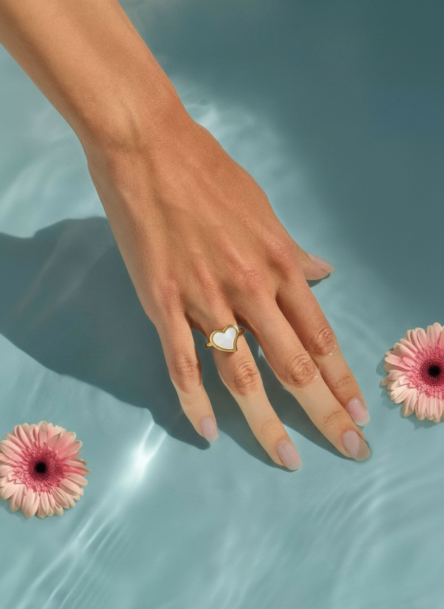 Iridescent Heart Ring