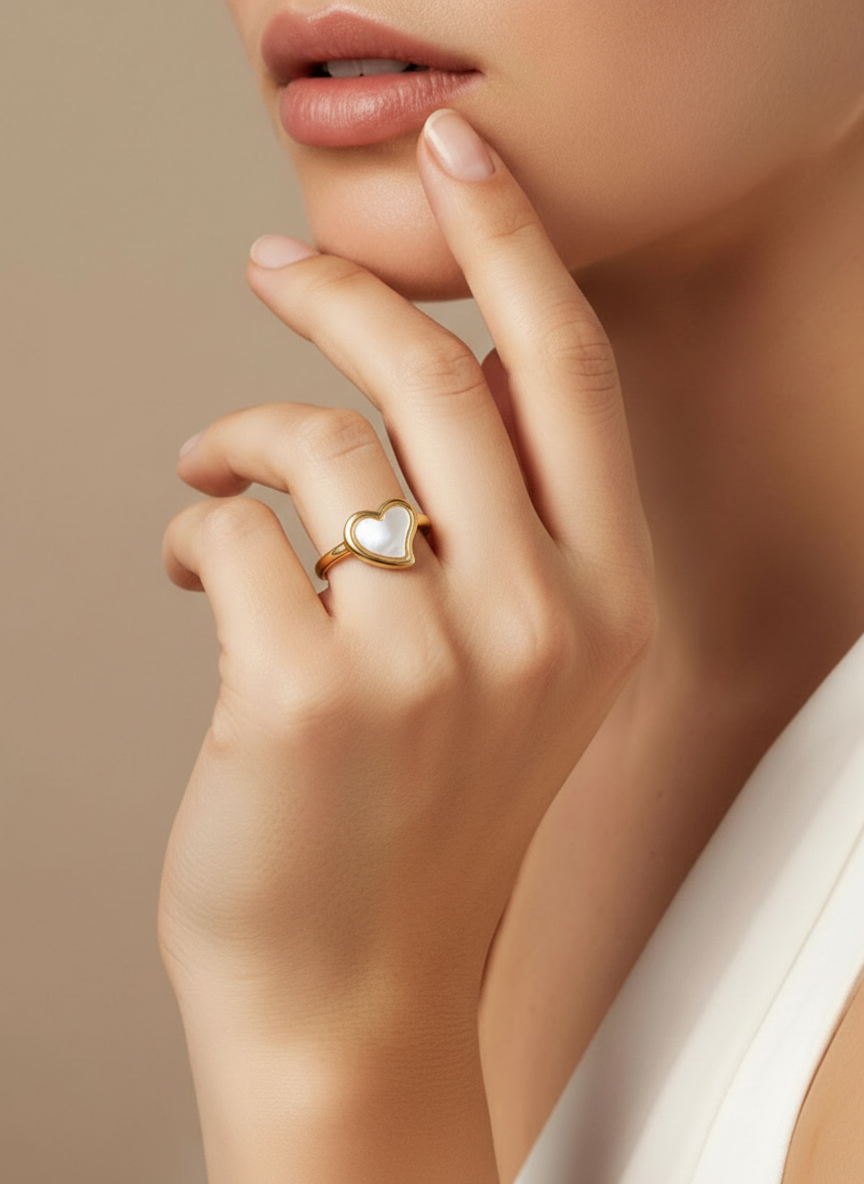 Iridescent Heart Ring