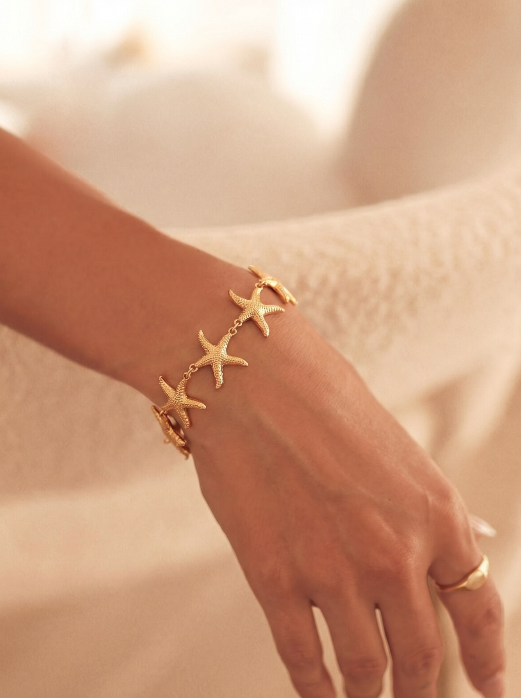 Starfish Charm Bracelet Coastal Gold