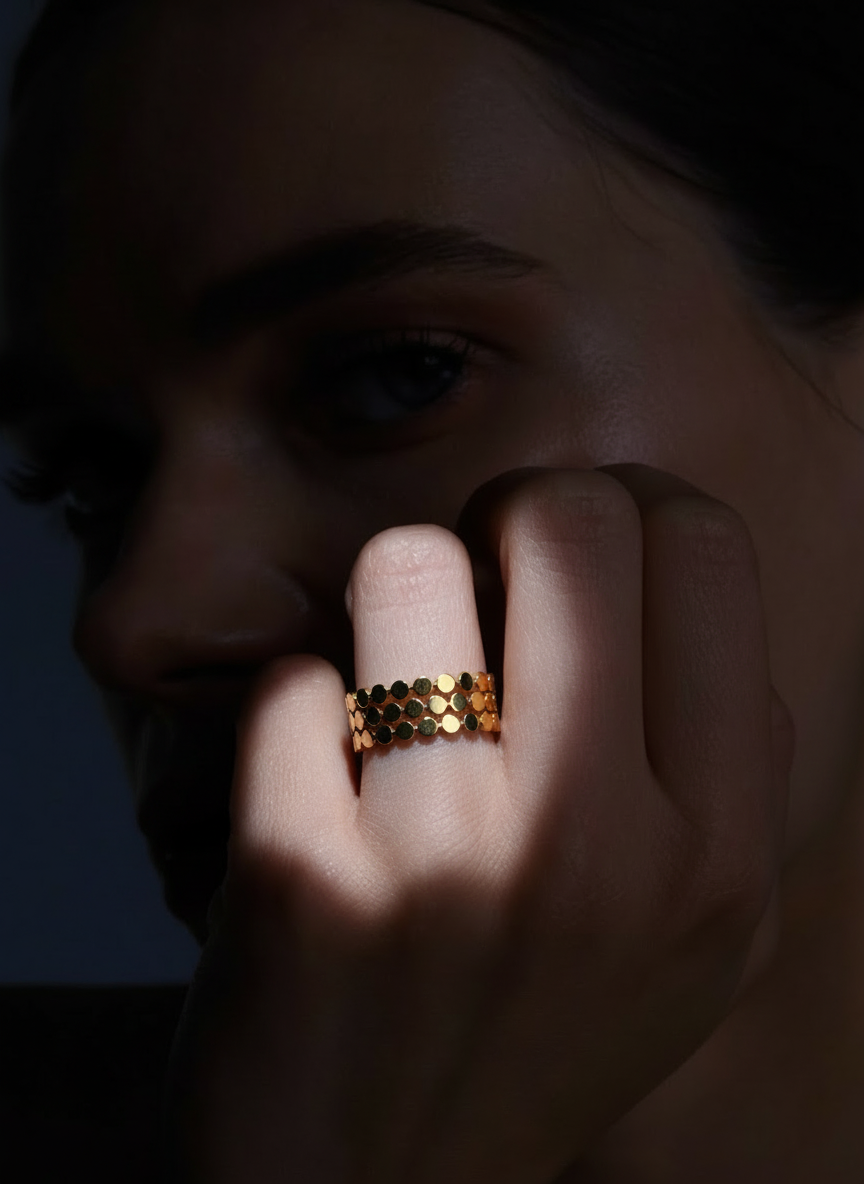 Textured Disc Band Ring