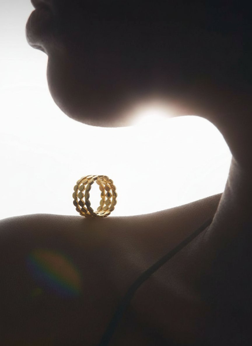 Textured Disc Band Ring