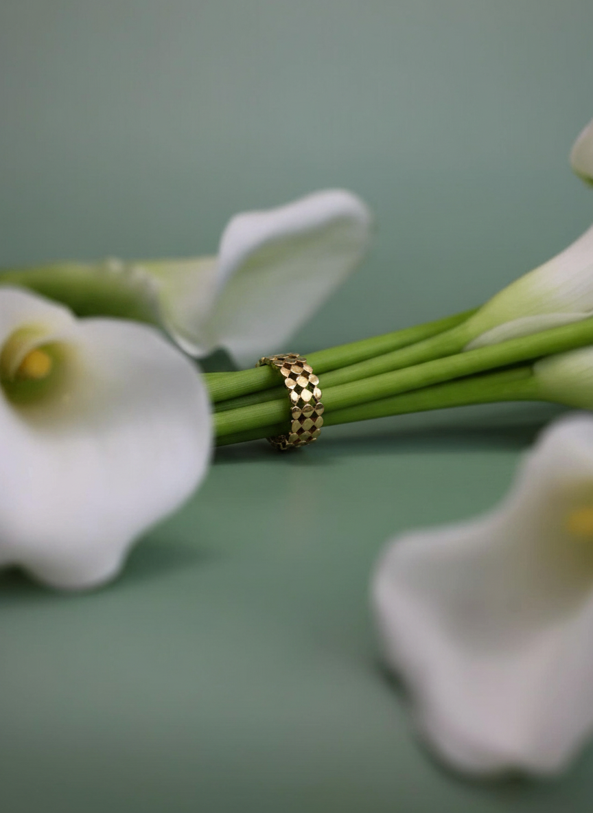 Textured Disc Band Ring