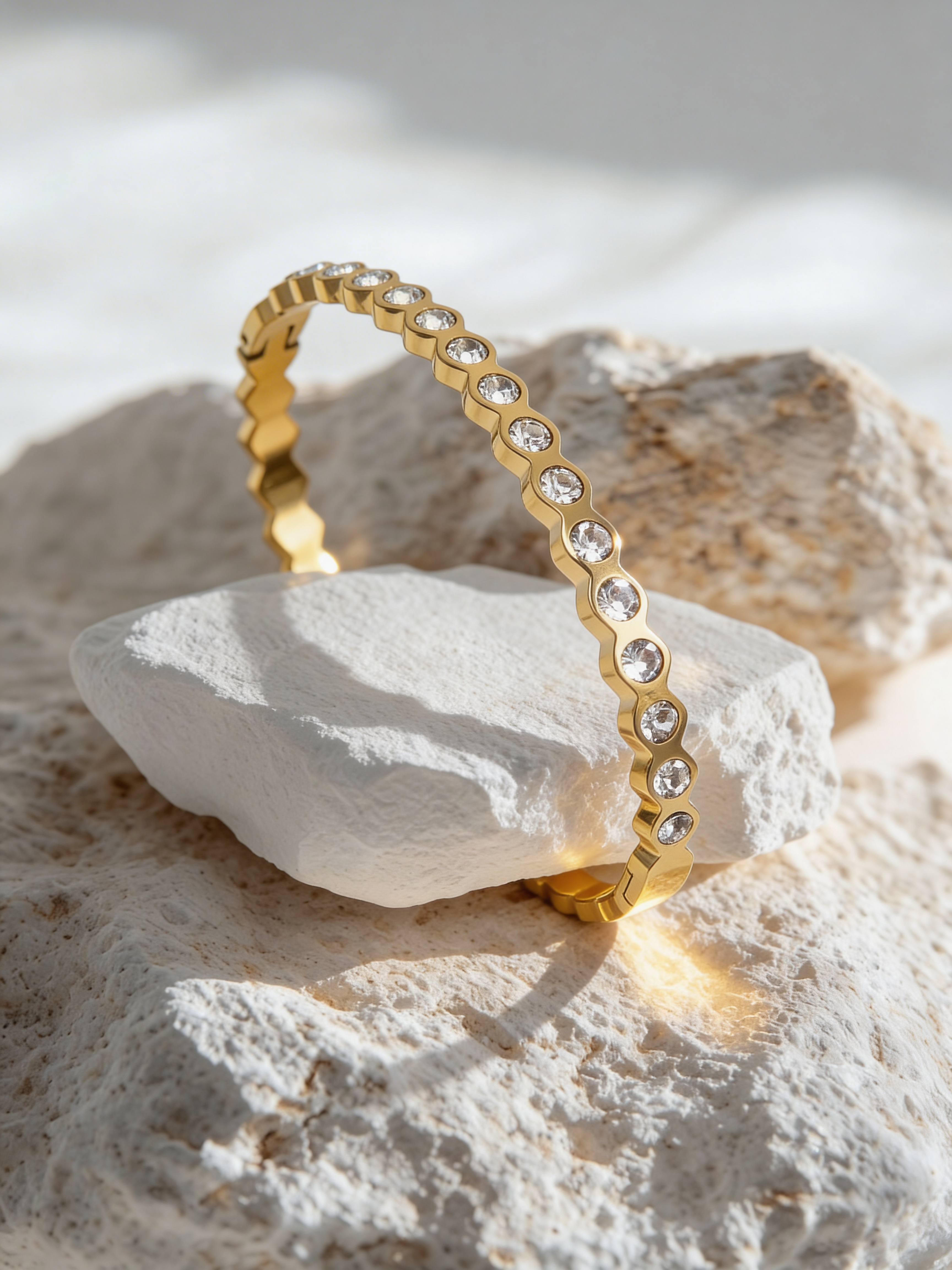 Scalloped Crystal Tennis Bracelet