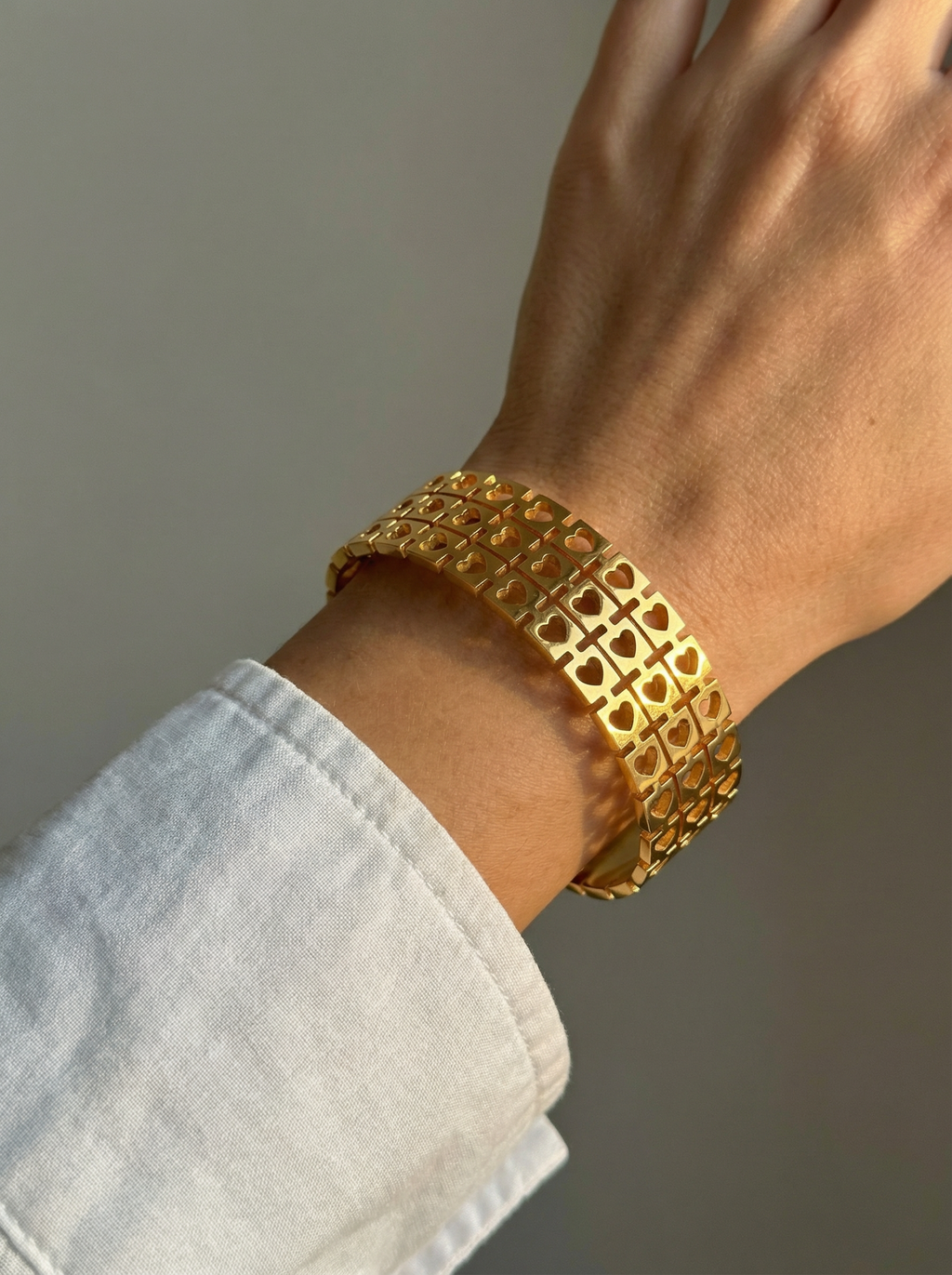 Heart Lattice Statement Cuff