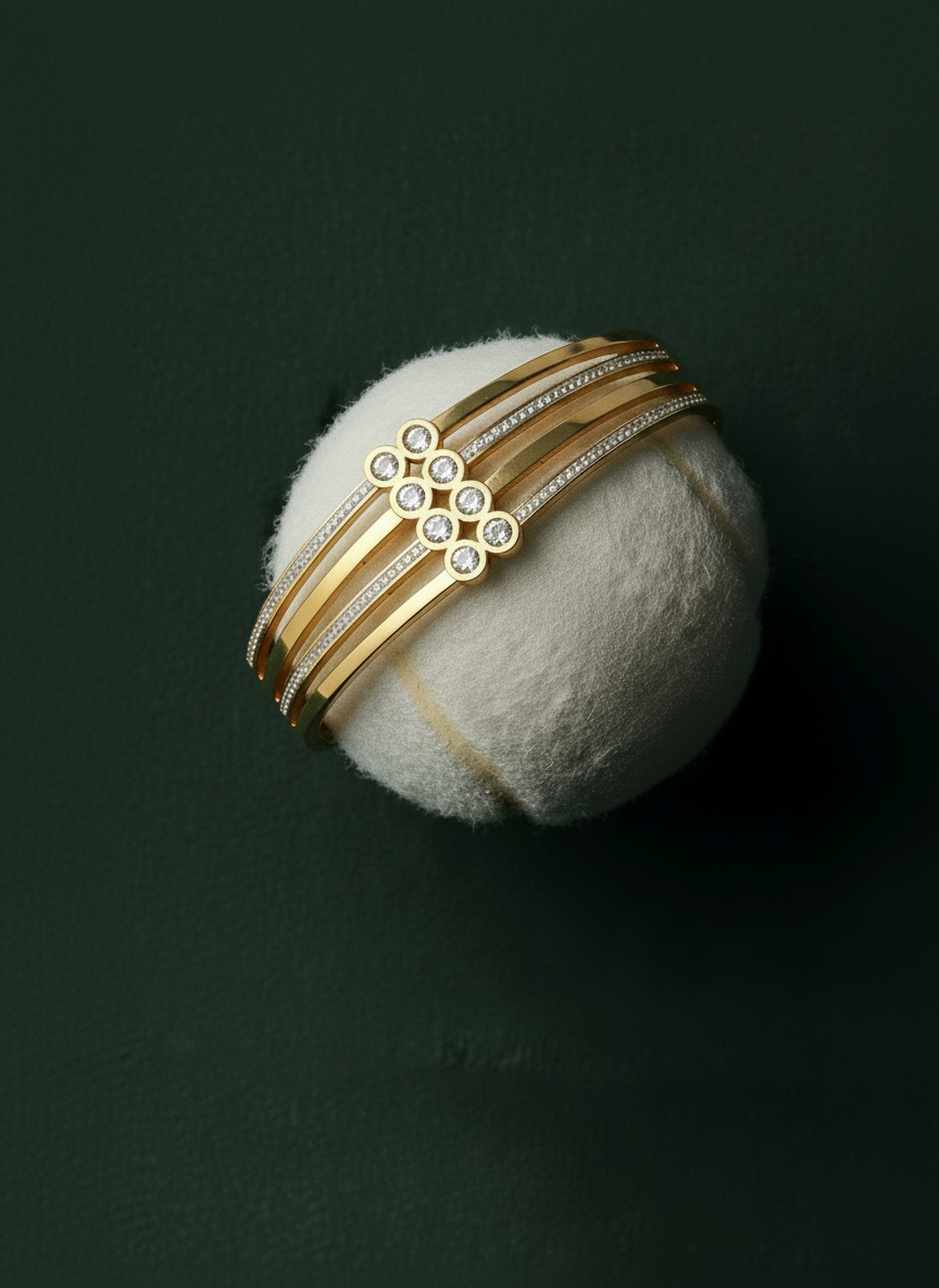 Celeste Cluster Gold Bangle