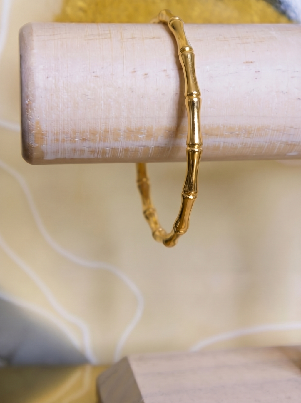 Sculpted Bamboo Gold Bangle
