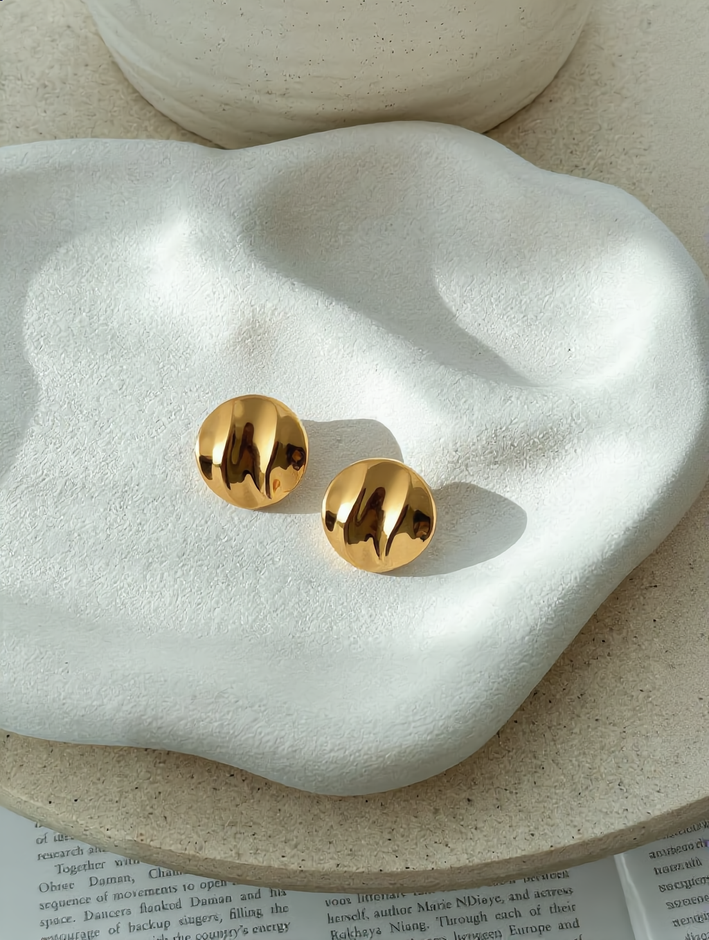 Minimal Dome Gold Stud Earrings
