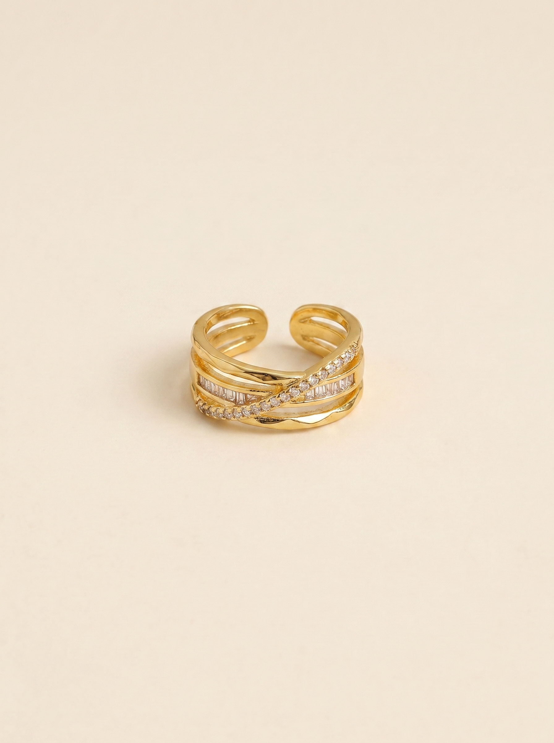 Crisscross Baguette Ring