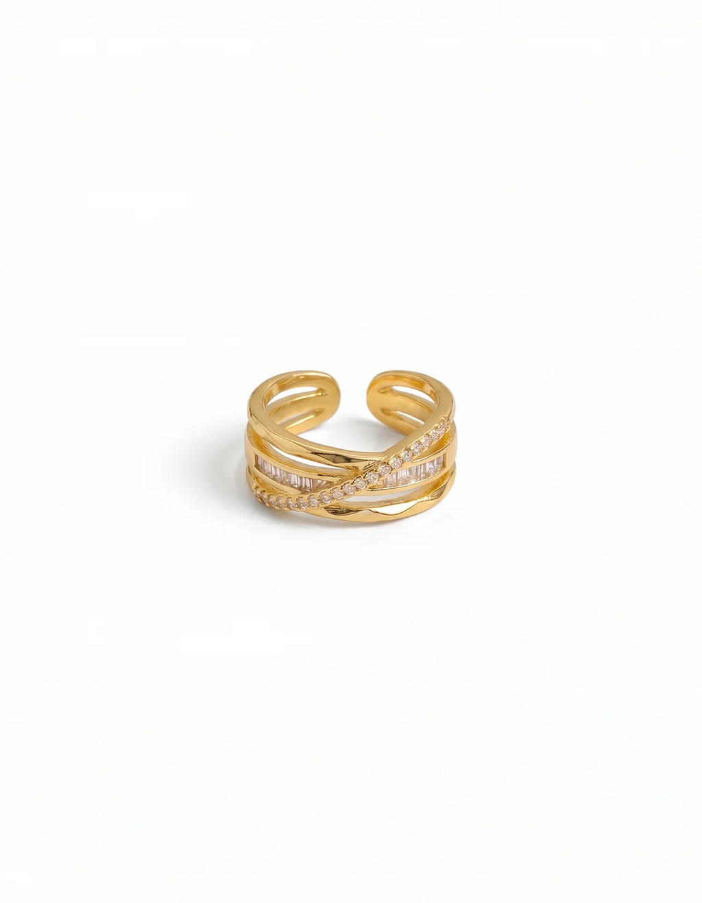 Crisscross Baguette Ring