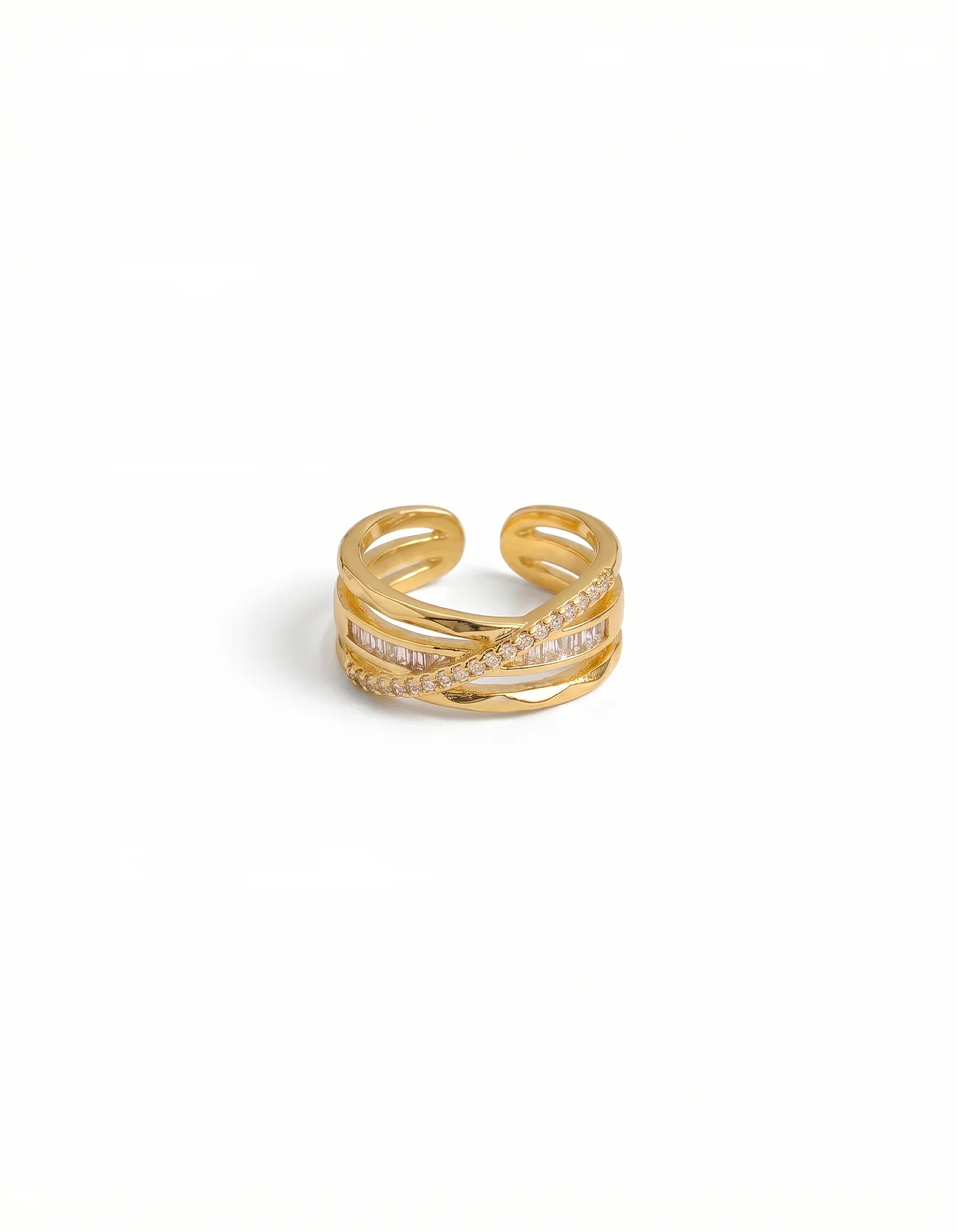 Crisscross Baguette Ring