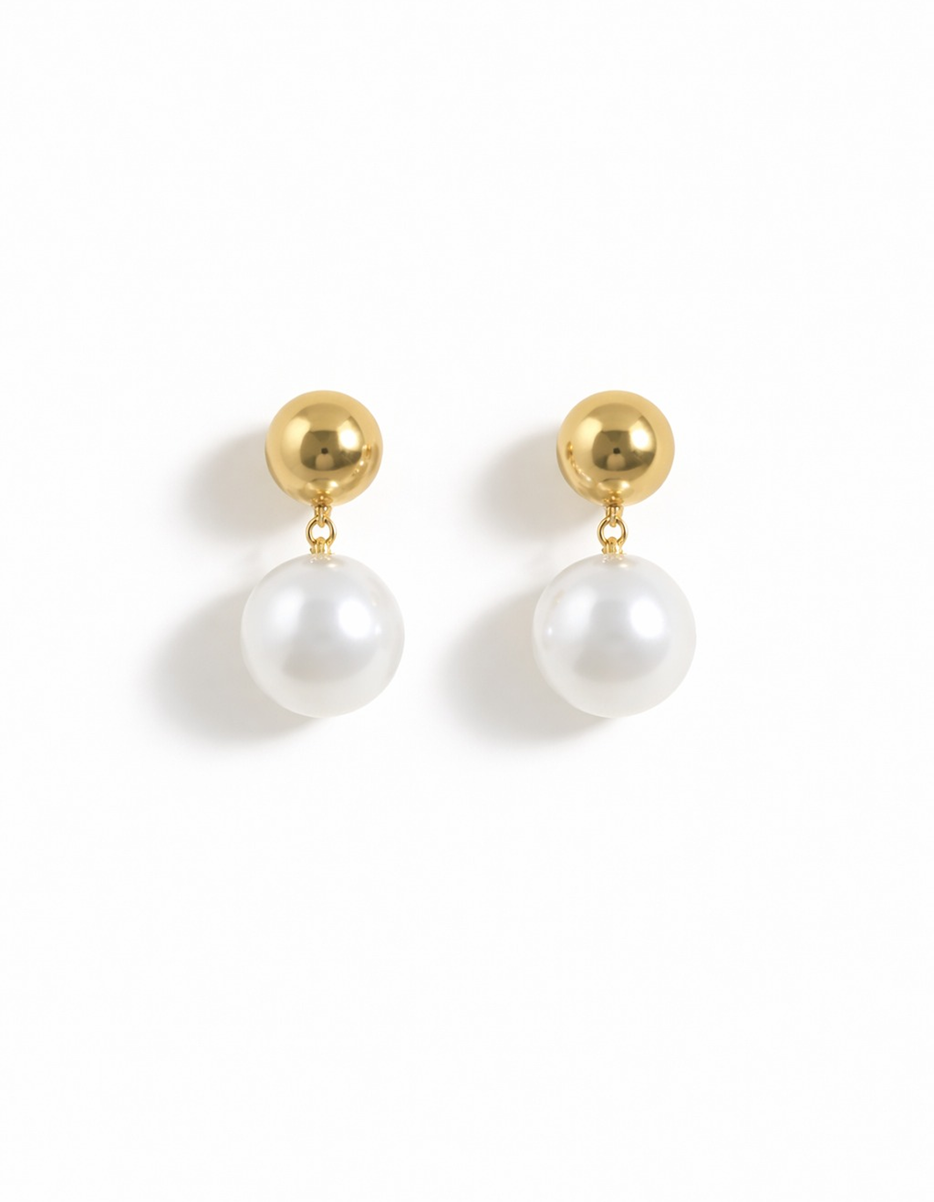 Minimal Pearl Drop Gold Stud Earrings
