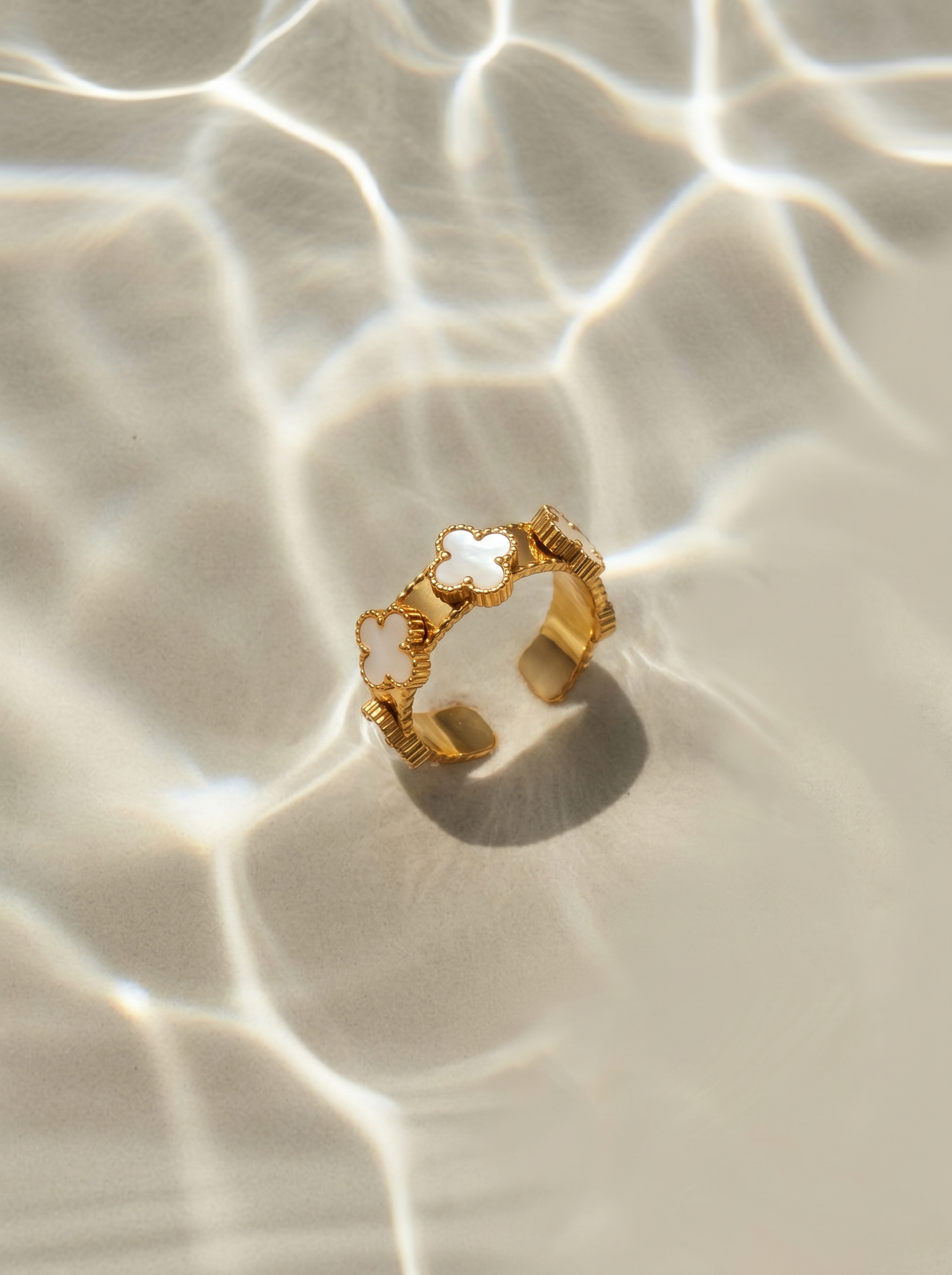 White Clover Open Band Ring