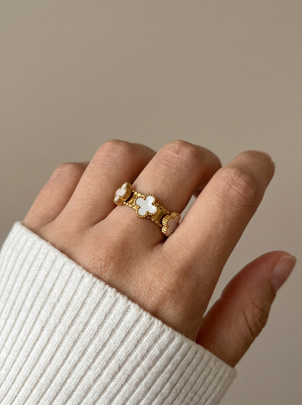 White Clover Open Band Ring