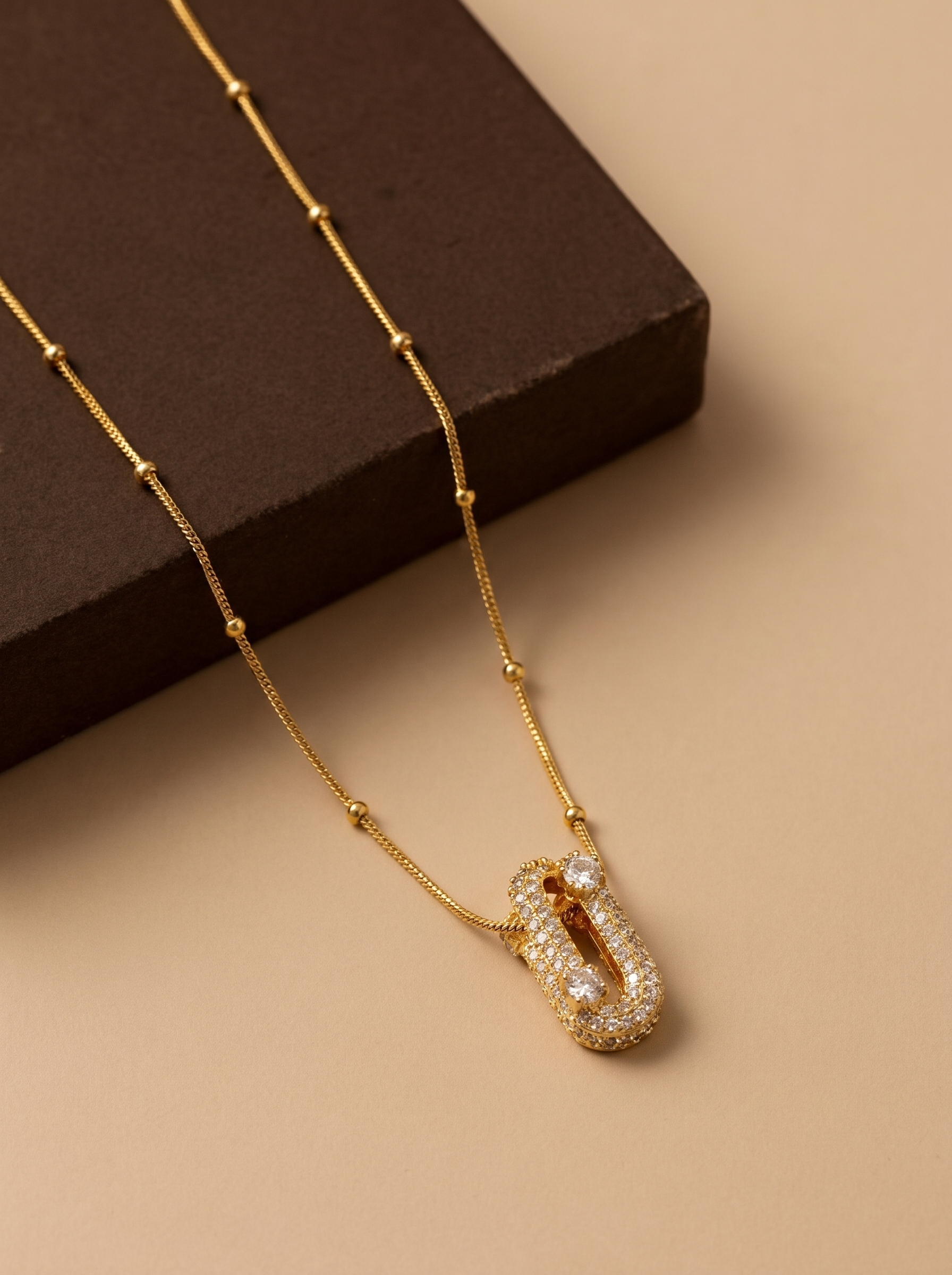 Crystal Link Pendant Necklace