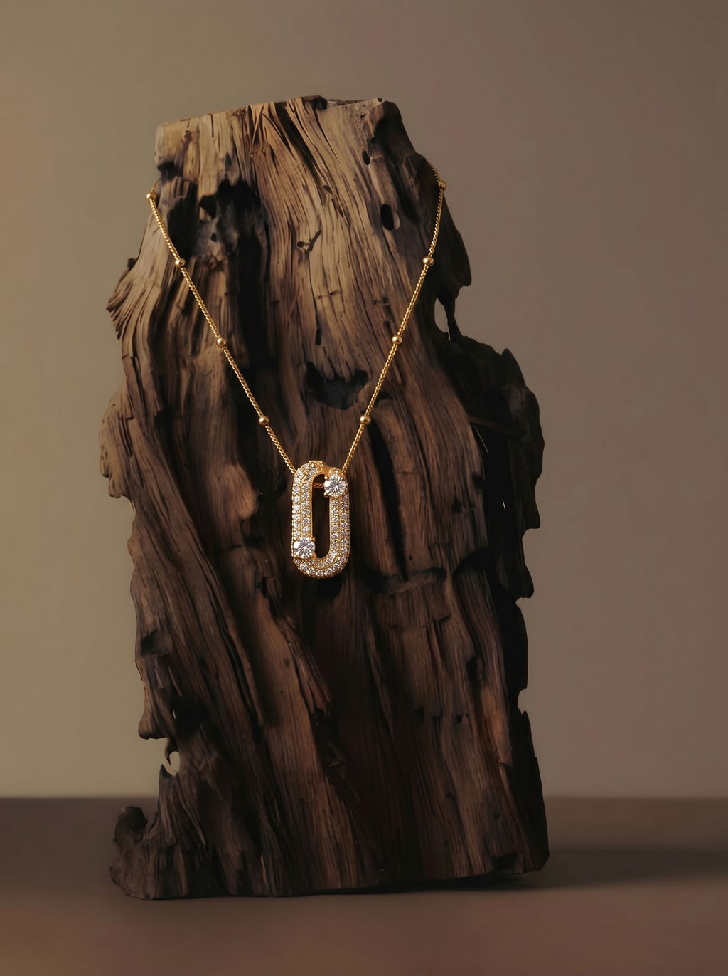 Crystal Link Pendant Necklace