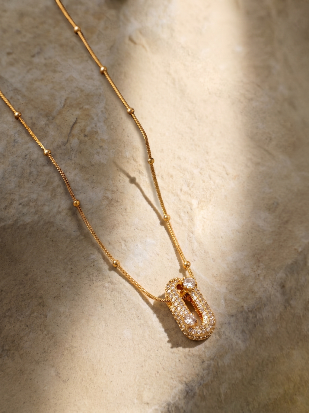 Crystal Link Pendant Necklace
