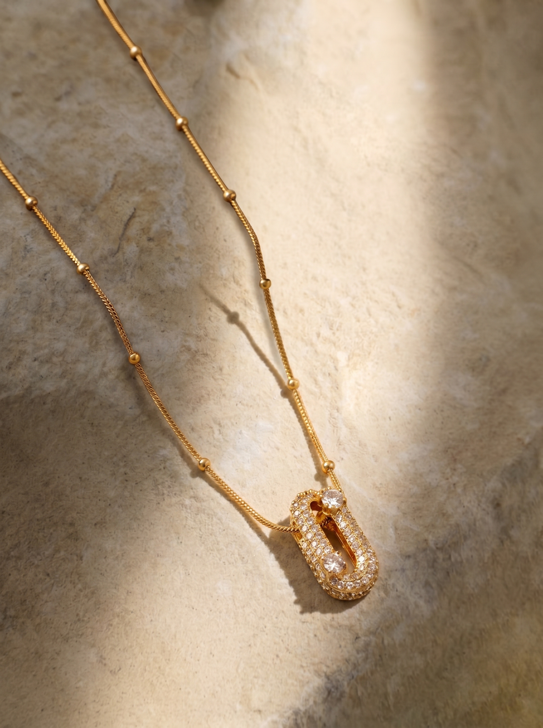 Crystal Link Pendant Necklace