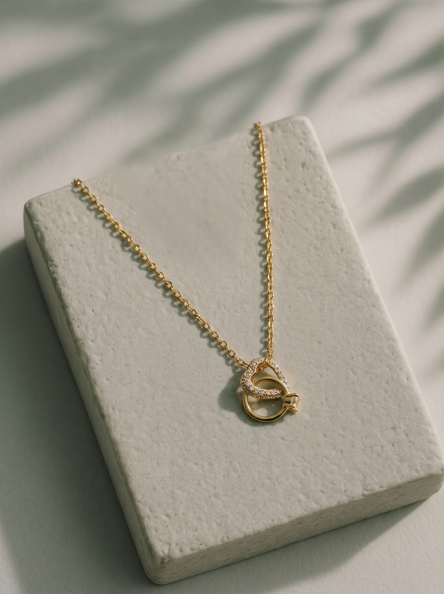 Interlocked Heart Pendant Necklace