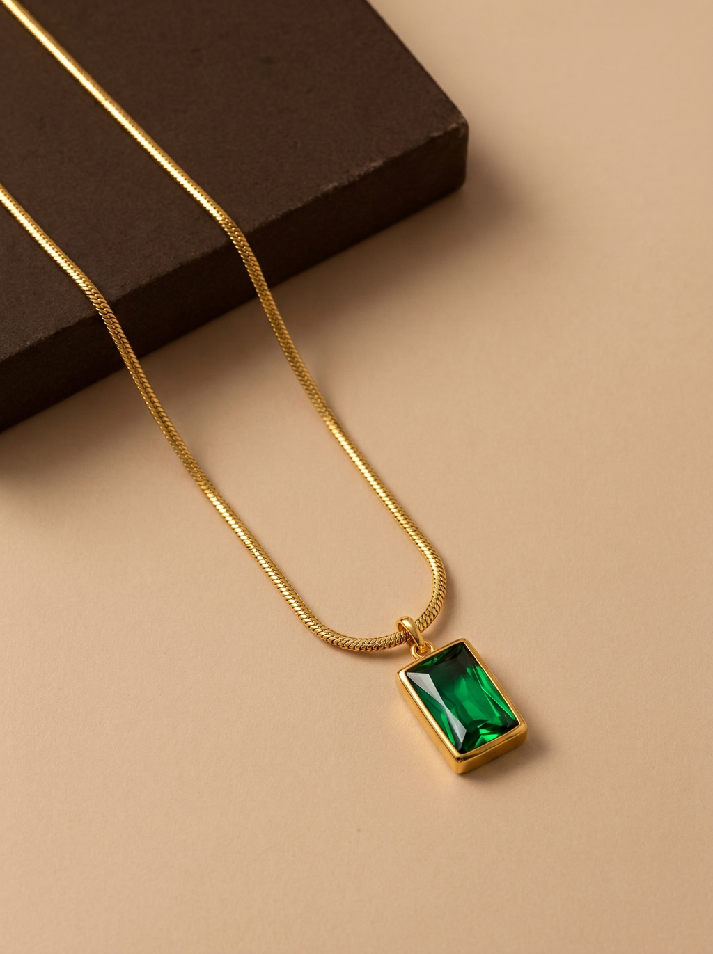 Emerald Cut Pendant Necklace