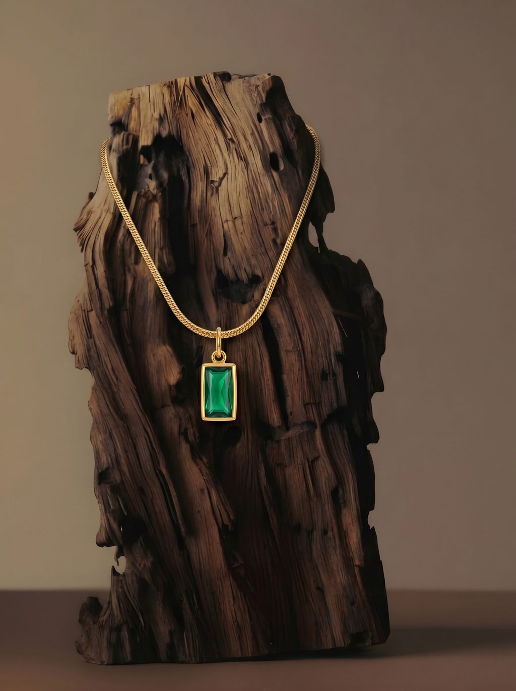 Emerald Cut Pendant Necklace