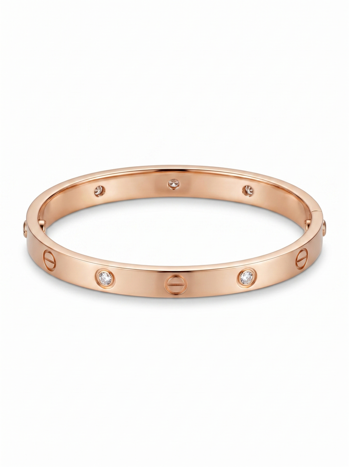 Minimal Screw Detail Gold Bangle