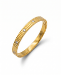 Ribbed Diamond Studded Slim Bangle Bracelet