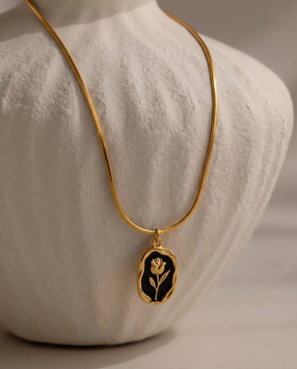 Vintage Floral Enamel Pendant Necklace