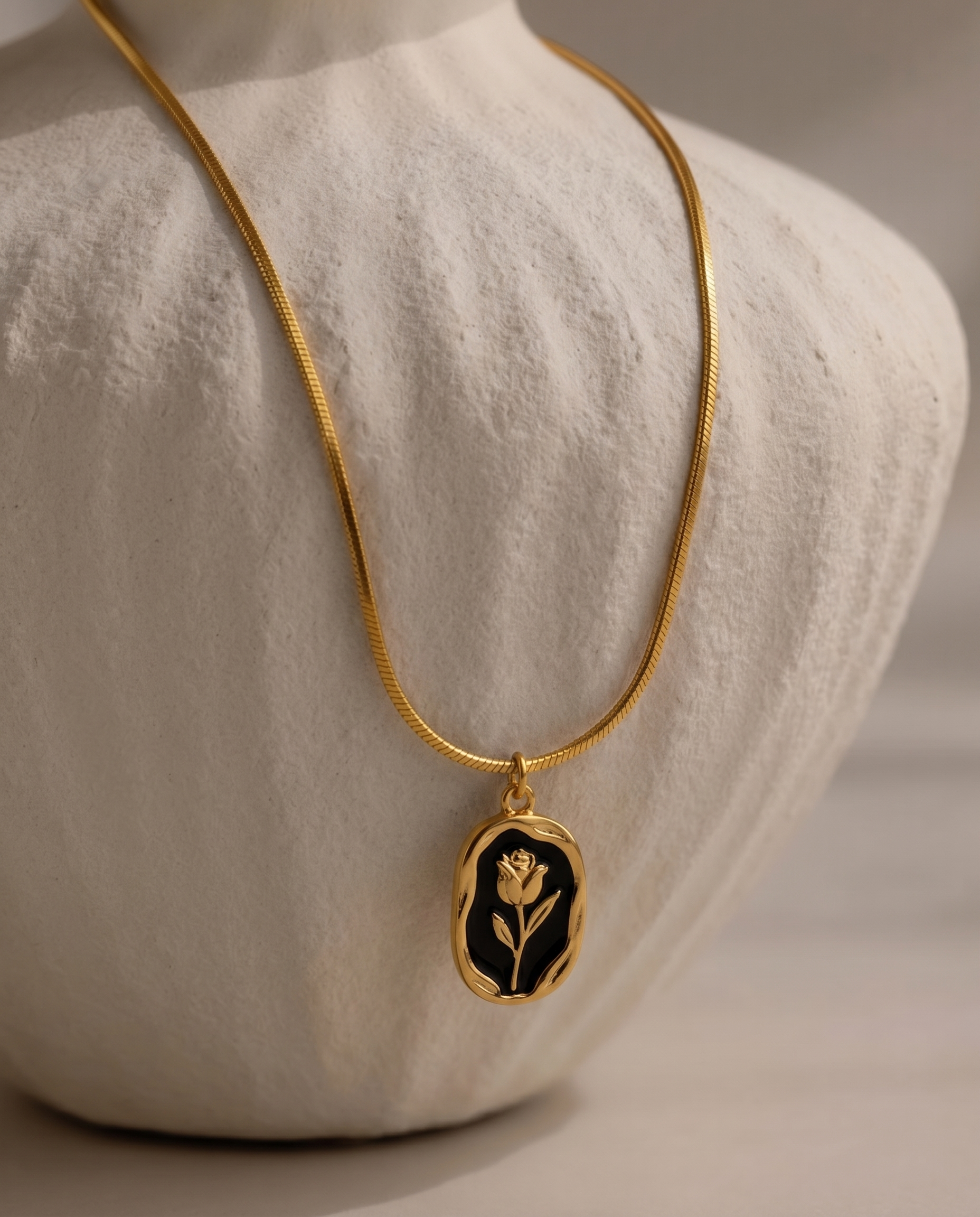 Vintage Floral Enamel Pendant Necklace