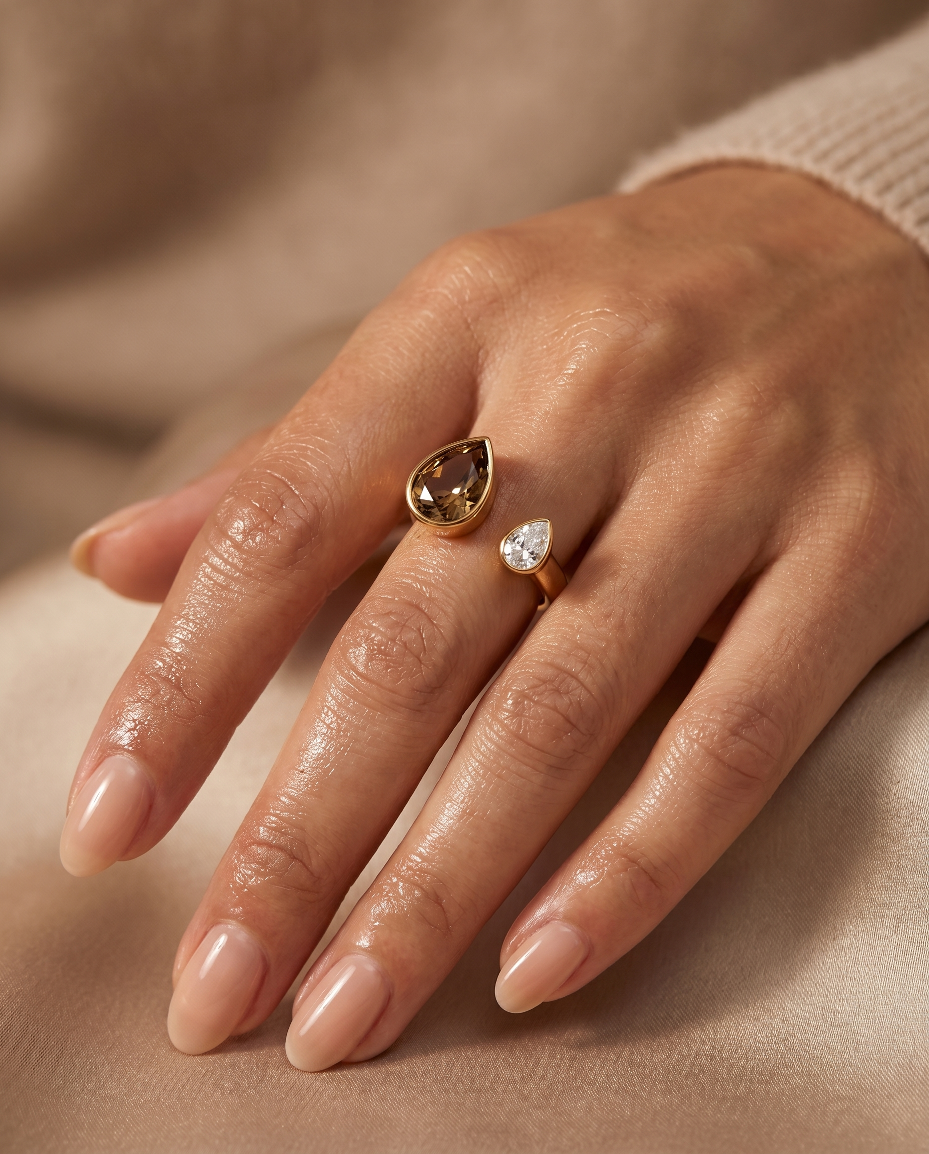 Solea Dual Stone Open Ring
