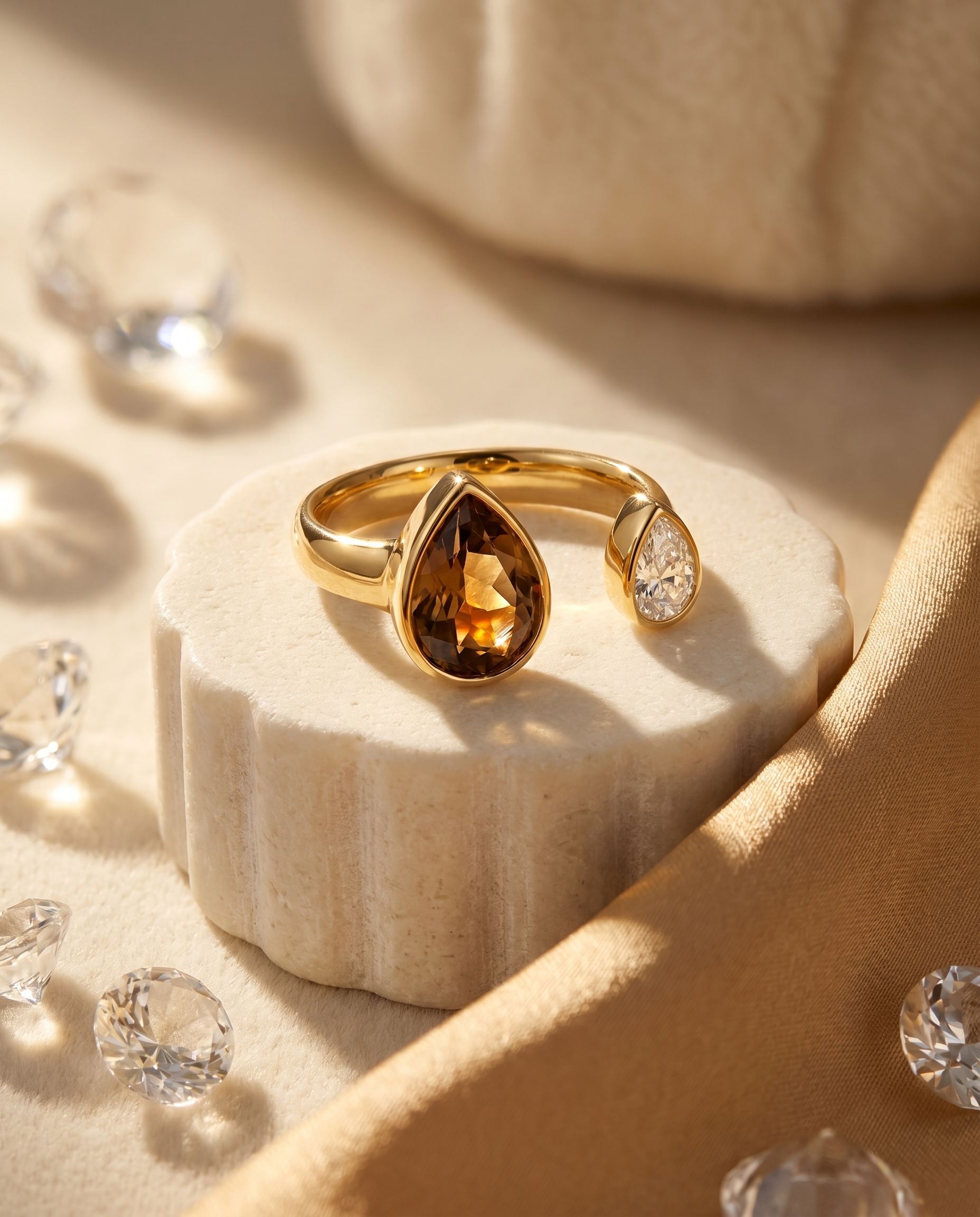 Solea Dual Stone Open Ring