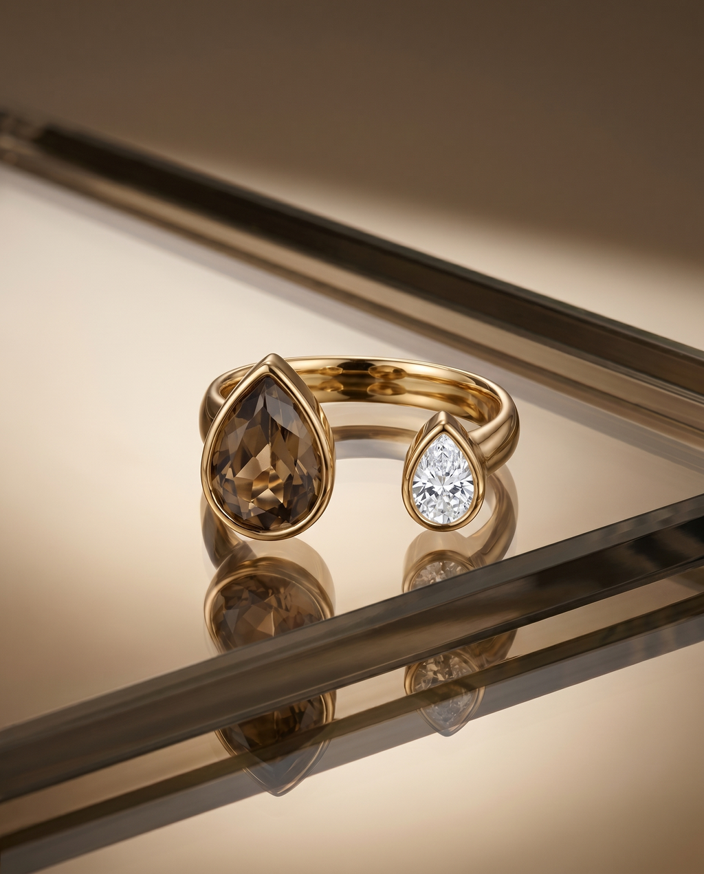Solea Dual Stone Open Ring